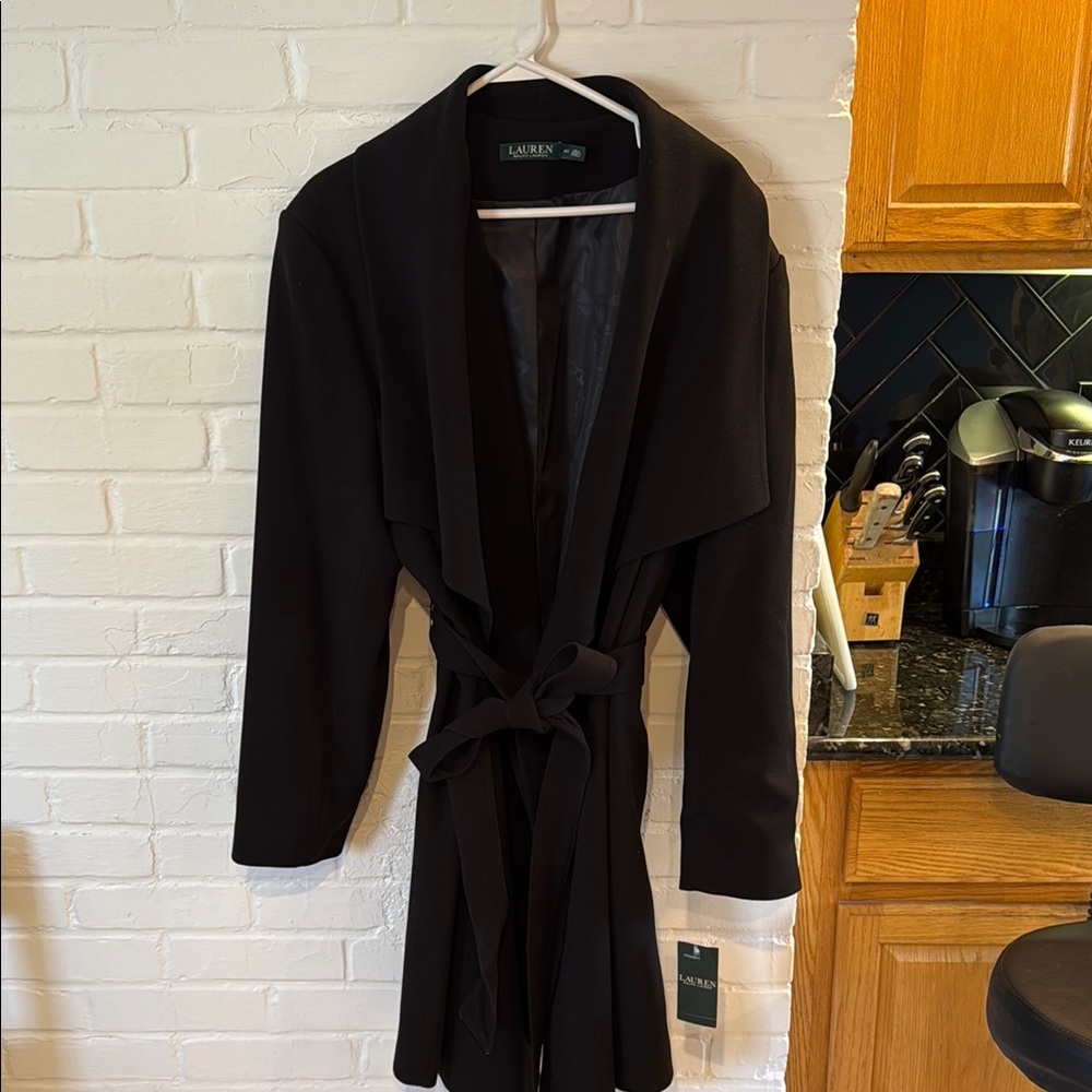Lauren Ralph Lauren Black Belted Coat NEW!!